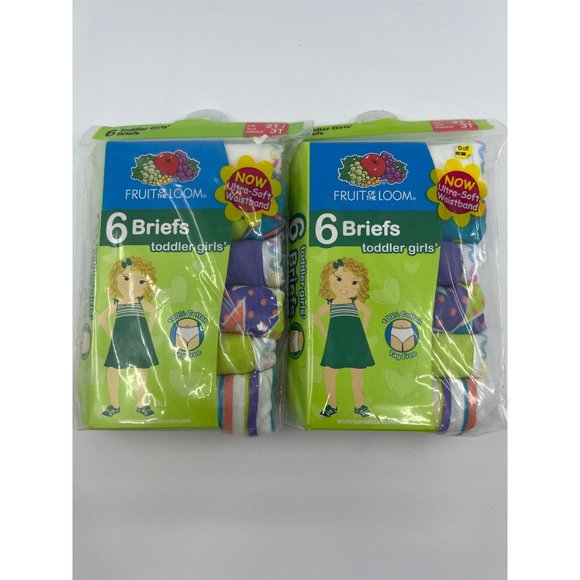 Fruit of the Loom 12 Pairs of Girls Briefs Size 2T-3T - Picture 1 of 4